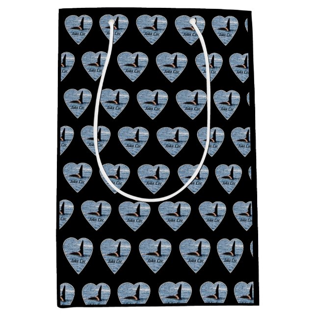 Customizable John Coe Orca Killer Whale Black  Medium Gift Bag (Front)