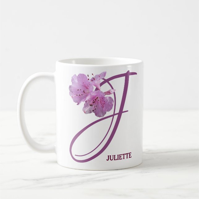Customizable Juliette name pretty pink floral boho Coffee Mug (Left)