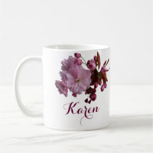 Customizable Karen name pink blossom flowers 