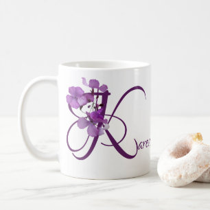 Customizable Karen name purple flowers floral Coffee Mug