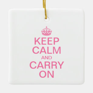 Customizable KEEP CALM and CARRY ON Ceramic Ornament