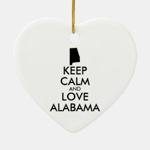 Customizable KEEP CALM and LOVE ALABAMA Ceramic Tree Decoration