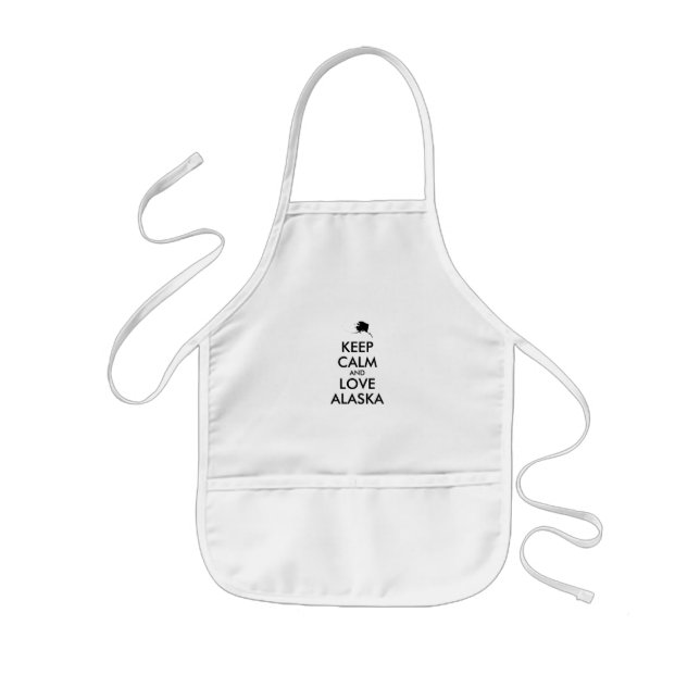 Customizable KEEP CALM and LOVE ALASKA Kids Apron (Front)