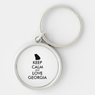 Customizable KEEP CALM and LOVE GEORGIA Key Ring