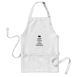 Customizable KEEP CALM and LOVE KANSAS Standard Apron