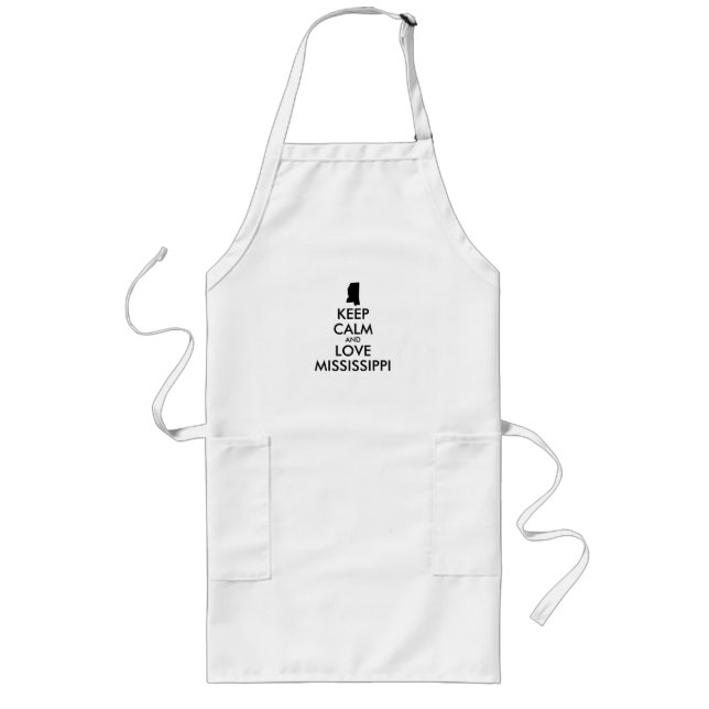 Customizable KEEP CALM and LOVE MISSISSIPPI Long Apron (Front)