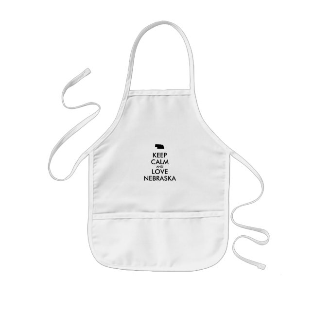 Customizable KEEP CALM and LOVE NEBRASKA Kids Apron (Front)