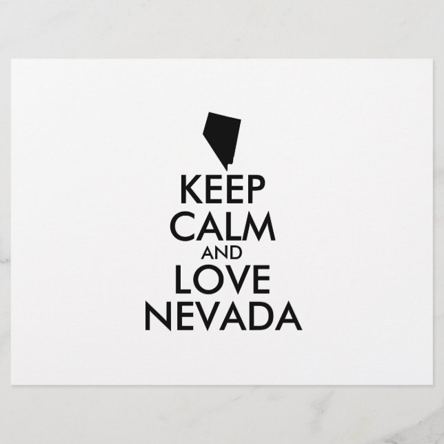 Customizable KEEP CALM and LOVE NEVADA Flyer (Front)