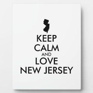 Customizable KEEP CALM and LOVE NEW JERSEY Plaque