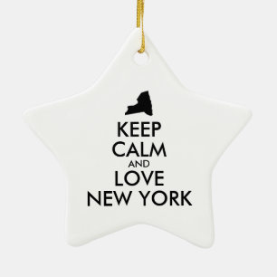 Customizable KEEP CALM and LOVE NEW YORK Ceramic Tree Decoration