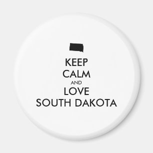 Customizable KEEP CALM and LOVE SOUTH DAKOTA Magnet