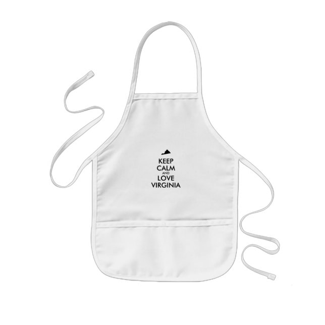 Customizable KEEP CALM and LOVE VIRGINIA Kids Apron (Front)