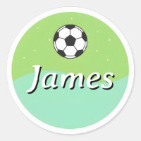 Customizable Kids Name Sticker– Soccer Ball Design