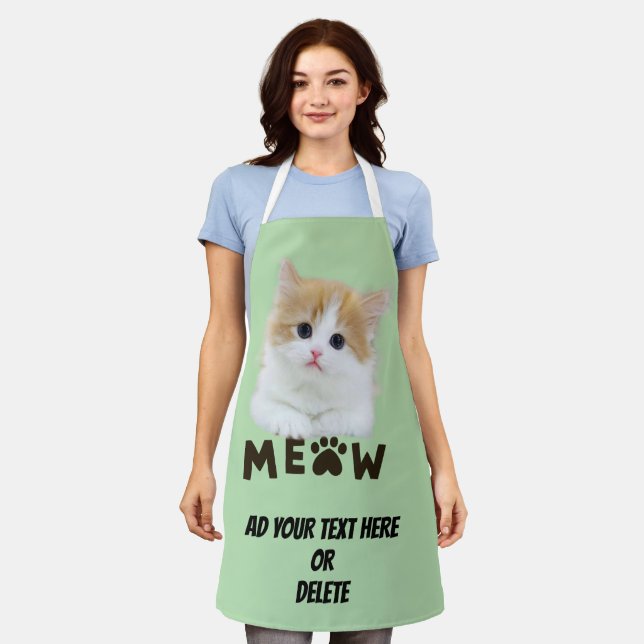 Customizable Kitten Meow All Over Print Apron (Worn)