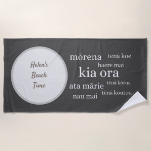 CUSTOMIZABLE Kiwi Beach Towel with Greetings 