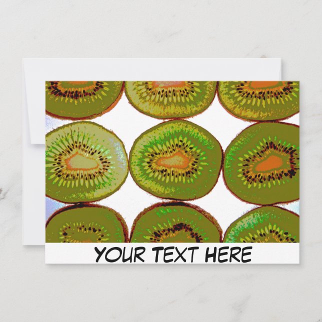 Customizable kiwi fruit slices card (Front)