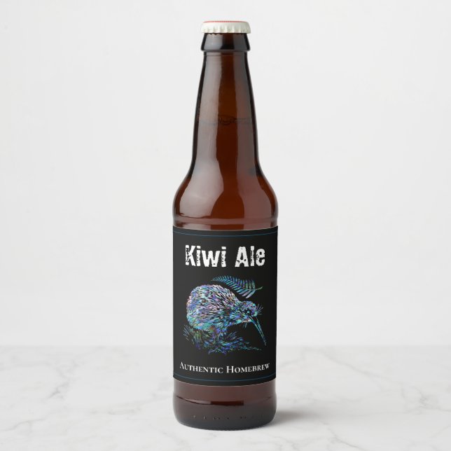 CUSTOMIZABLE KIWI NEW ZEALAND BEER BOTTLE LABEL (Front)