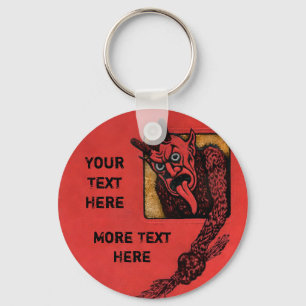 Customizable Krampus Red Key Ring
