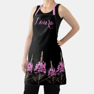 Customizable Laura name pretty pink floral stylish Apron
