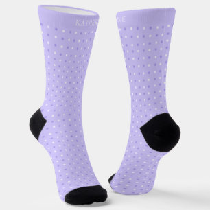 Customizable Lavender Violet Purple Polka Dot Socks