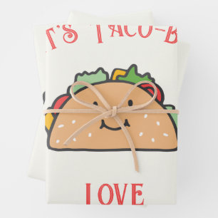 Customizable Let's Taco-bout Love Wrapping Paper Sheet
