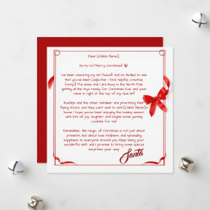 Customizable Letter From Santa- For Kids Holiday Card