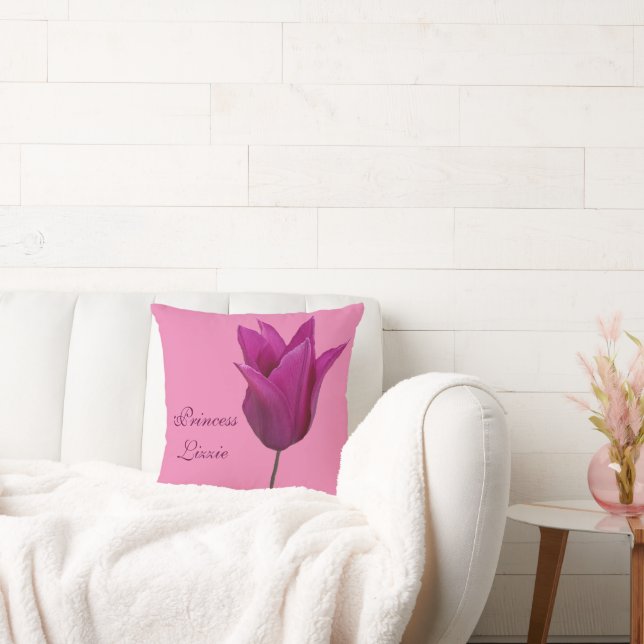Customizable Lizzy name personalized pink roses  Cushion (Couch)
