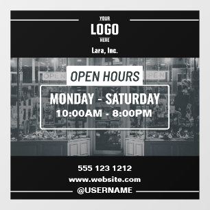 Customizable Logo & Job Title, Black Window Decals