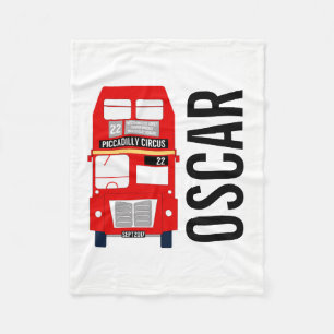 Customizable London Bus Fleece Blanket