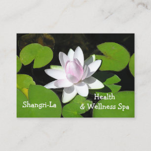 CUSTOMIZABLE/LOTUS BLOSSOM/WHITE WITH PALE PINK BUSINESS CARD