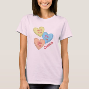 Customizable Love Candy Hearts Template T-Shirt
