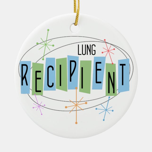 Customizable Lung Transplant Recipient Christmas Ceramic Tree Decoration (Front)