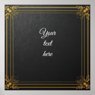 Customizable Luxury Wall Art – Ornate Gold Frame o