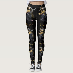 Customizable Magical Black Cat Halloween Leggings