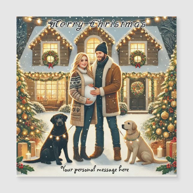 Customizable Magnet Christmas Card  (Front)