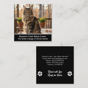 Customizable Maine Coon Cat Cattery Business Card