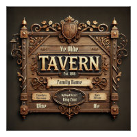 Customizable Medieval Tavern Glossy Poster