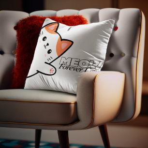 Customizable Meow Forever Cozy Cat Cushion