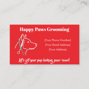 Customizable Minimalist Dog Grooming Business Card
