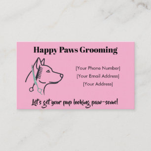 Customizable Minimalist Dog Grooming Business Card