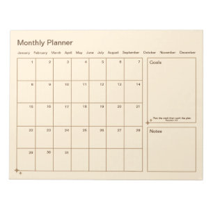 Customizable Minimalist Monthly Planner  Notepad