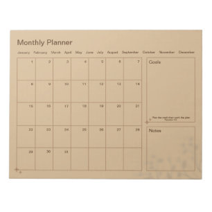 Customizable Minimalist Monthly Planner  Notepad