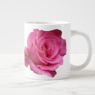 Customizable Miriam name monogram pink rose floral Large Coffee Mug