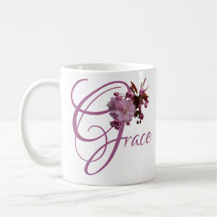 Customizable Miriam name pink cherry blossom boho Coffee Mug