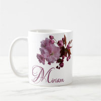Customizable Miriam name pink rose flowers boho C