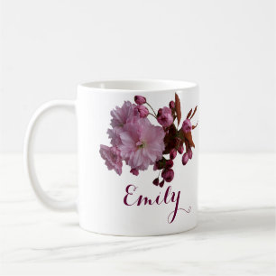 Customizable Miriam name pink rose flowers boho Coffee Mug