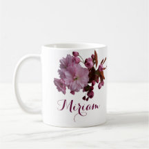Customizable Miriam name pink rose flowers boho 