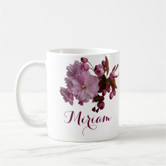 Customizable Miriam name pink rose flowers boho  Coffee Mug