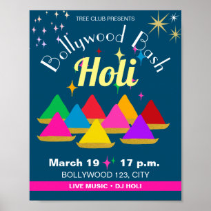 Customizable Modern Hindu Holi Festival Colors    Poster