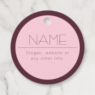 Customizable Modern Text w/Border Favour Tags